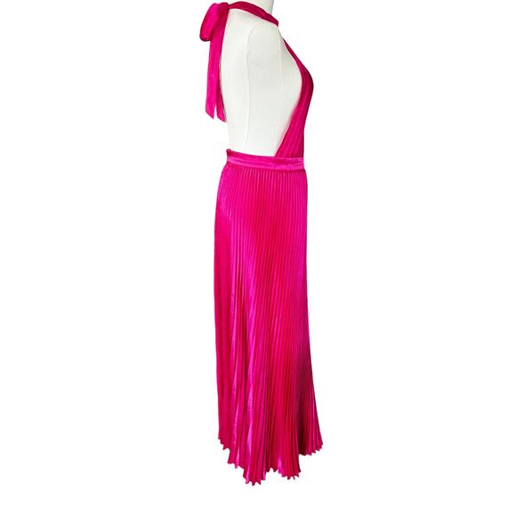 L'IDEE Renaissance Split Gown Maxi Dress Punch Pink NWT - Picture 5 of 15